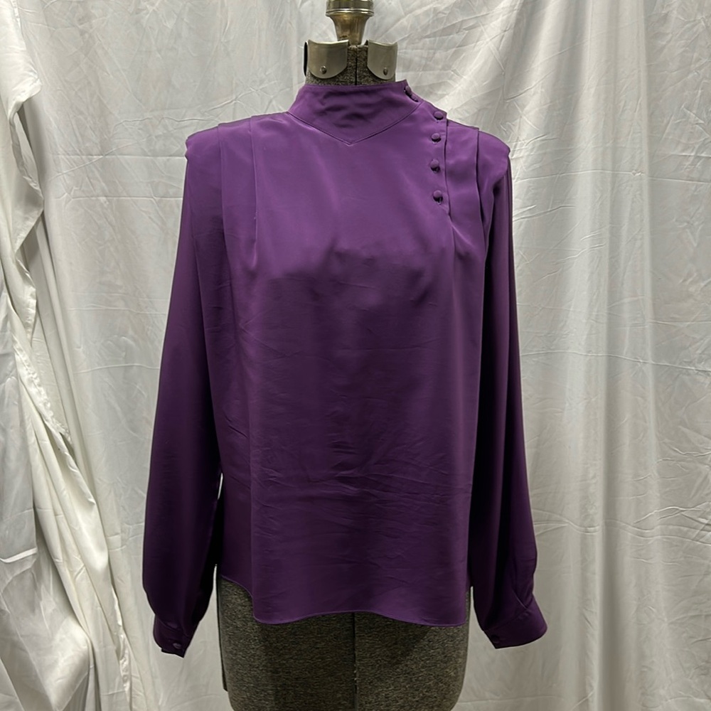Vintage Prophecy Silk Button SHoulder Blouse Size 8